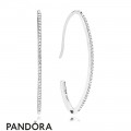 Women's Pandora Oval Sparkle Hoop Earrings
