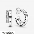 Women's Pandora Pave Double Hoop Earrings