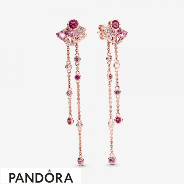 Women's Pandora Pink Fan Dangle Earrings