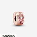 Women's Pandora Pink Fan Pattern Spacer Clip Charm