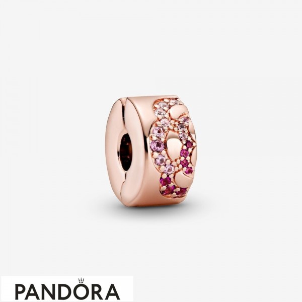Women's Pandora Pink Fan Pattern Spacer Clip Charm