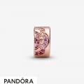 Women's Pandora Pink Fan Pattern Spacer Clip Charm