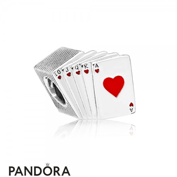 Women's Pandora Playing Cards Charm Red & Black Enamel