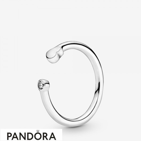 Women's Pandora Polished Heart Open Ring