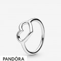 Women's Pandora Polished Open Heart Ring