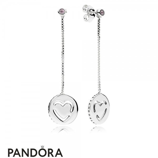 Women's Pandora Pure Love Pendant Earrings Fancy Fuchsia Pink Cz