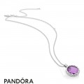 Women's Pandora Purple Faceted Floating Locket Necklace With Pendant