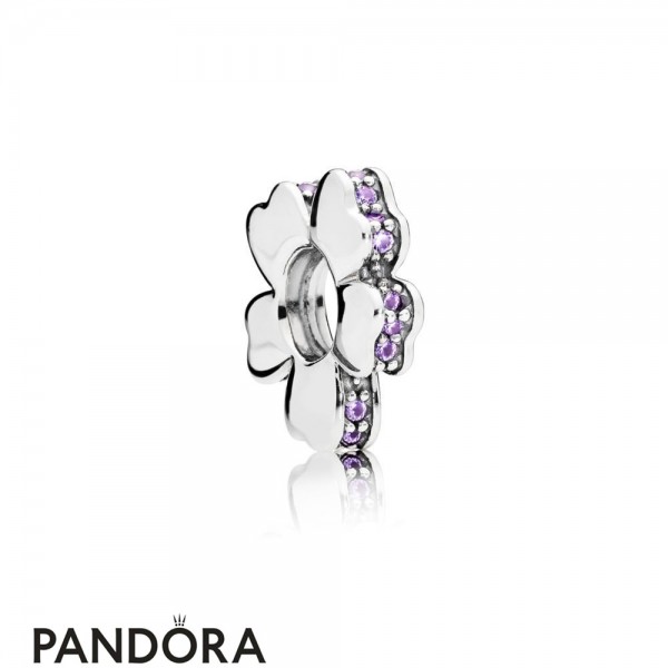 Women's Pandora Purple Wildflower Meadow Spacer Charm Jewelry