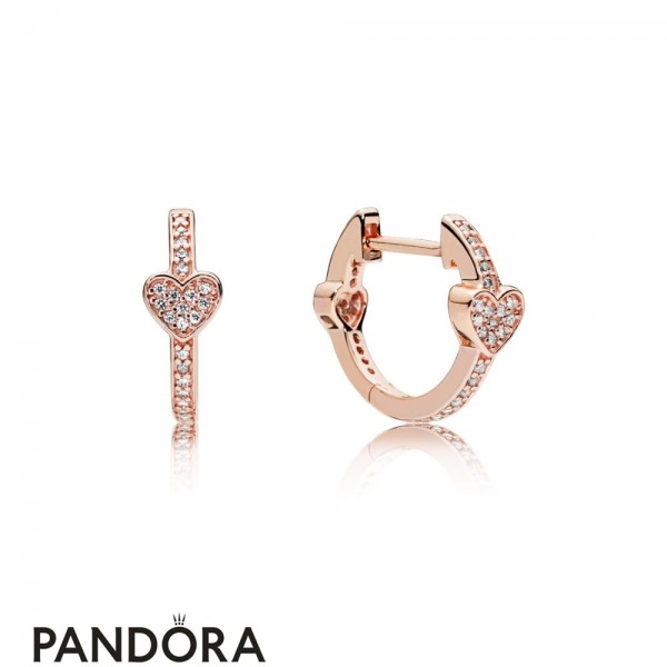 Pandora Rose Alluring Hearts Hoop Earrings