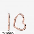 Pandora Rose Asymmetric Heart Hoop Earrings