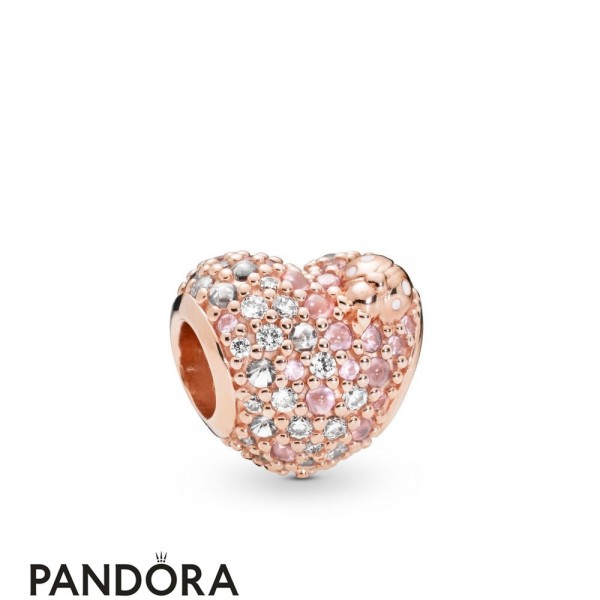 Pandora Rose Gleaming Ladybird Heart Charm