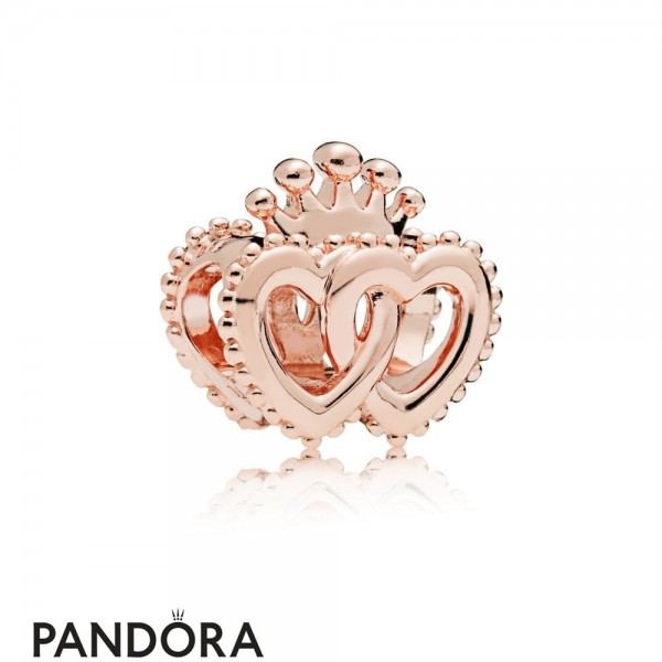 Pandora Rose Interlocked Crowned Hearts Charm