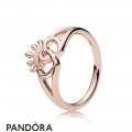 Pandora Rose Interlocked Crowned Hearts Ring