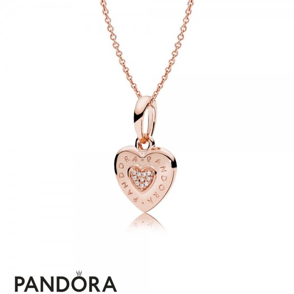 Pandora Rose Logo Heart Necklace