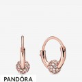 Pandora Rose Pave Bead Hoop Earrings