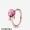 Pandora Rose Pink Murano Glass Leaf Ring