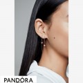 Pandora Rose Polished & Pave Bead Dangle Earrings