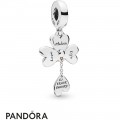 Pandora Rose With Sterling Silver Pandora Rose Clover & Ladybird Hanging Charm