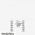 Women's Pandora Row Of Beads Stud Earrings