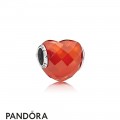 Women's Pandora Shape Of Love Charm Orange Cubic Zirconia