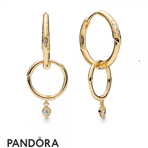 Pandora Shine Flower Stem Earring Hoops
