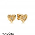 Pandora Shine Logo Heart Earring Studs