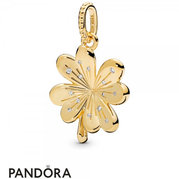 Pandora Shine Lucky Four Leaf Clover Hanging Charm
