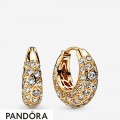 Pandora Shine Sparkling Pattern Hoop Earrings