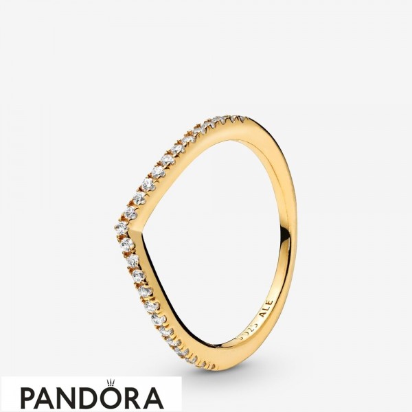 Pandora Shine Sparkling Wishbone Ring