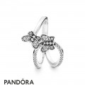 Women's Pandora Silver Bedazzling Butterflies Ring