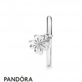 Women's Pandora Silver Hanging Clover Ring