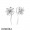 Women's Pandora Silver Lucky Four Leaf Clovers Hanging Earrings