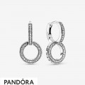 Women's Pandora Sparkling Double Hoop Earrings