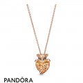 Women's Pandora Sparkling Lion Princess Heart Necklace Pandora Rose