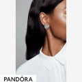 Women's Pandora Sparkling Pattern Heart Stud Earrings