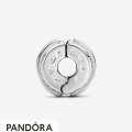 Women's Pandora Sparkling Pave Lines And Logo Cz Clip