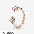 Women's Pandora Square Sparkle Open Cz Ring