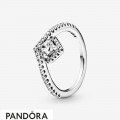 Women's Pandora Square Sparkle Wishbone Ring