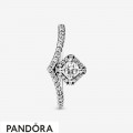 Women's Pandora Square Sparkle Wishbone Ring
