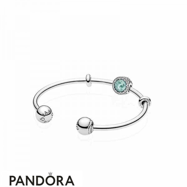 Women's Pandora Tanabata Cadeau Bleu Glace Brillant Bracelet Ouvert A Cordes