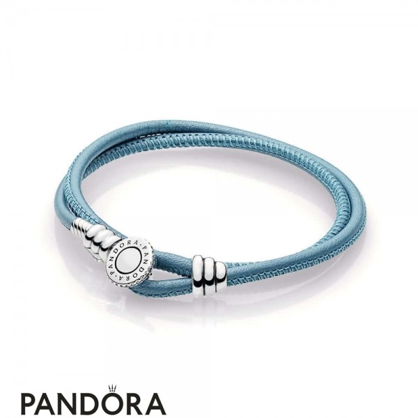 Women's Pandora Turquoise Double Leather Bracelet