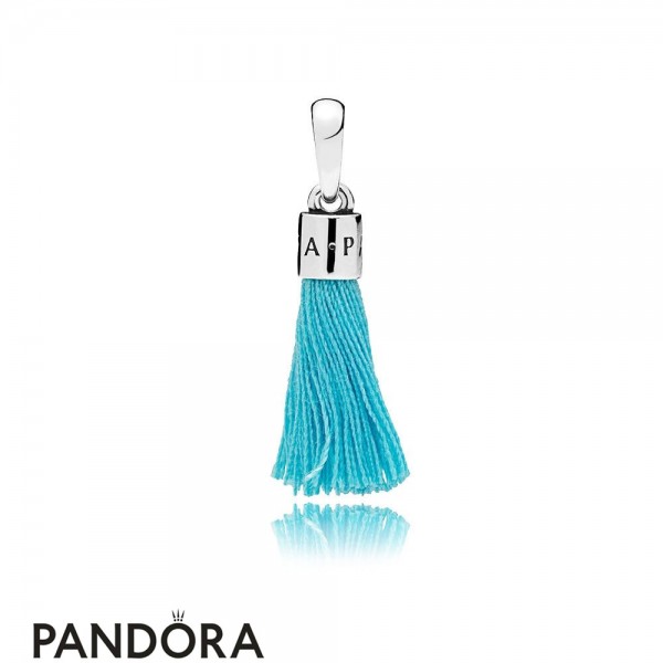Women's Pandora Turquoise Fabric Tassel Dangle Charm