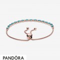 Women's Pandora Turquoise Sparkling Slider Tennis Bracelet