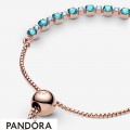 Women's Pandora Turquoise Sparkling Slider Tennis Bracelet