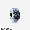 Women's Pandora Wavy Dark Blue Murano Glass Ocean Charm