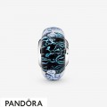 Women's Pandora Wavy Dark Blue Murano Glass Ocean Charm