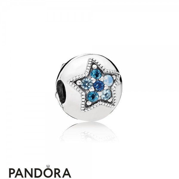 Pandora Winter Collection Bright Star Clip Multi Colored Crystals