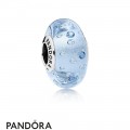 Pandora Winter Collection Ice Drops Murano Glass Charm Blue Cz