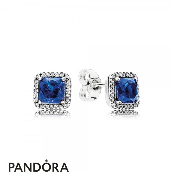 Pandora Winter Collection Timeless Elegance Stud Earrings True Blue Crystals