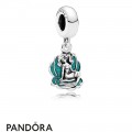 Pandora Disney Charms Ariel Sea Shell Pendant Charm Glittery Seafoam Green Enamel